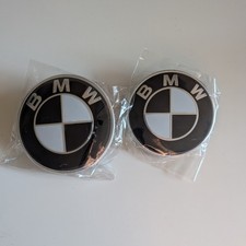 Bmw Emblem Badge Logo Set Black White Front Rear 82mm 74mm New Fast Shipping