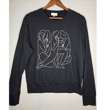 AG Adriano Goldschmid black sweatshirt Medium long sleeve Embroidered Details