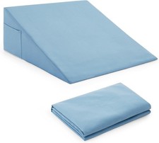 Blue Bed Wedge Pillow Cover with Zipper Design, Wedge Pillowcase Protector wi...