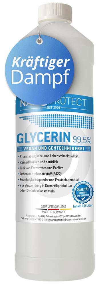 Glycerin 99,5% | 1L | Glyzerin Pharma- und Lebensmittelqualität E422 | liquid