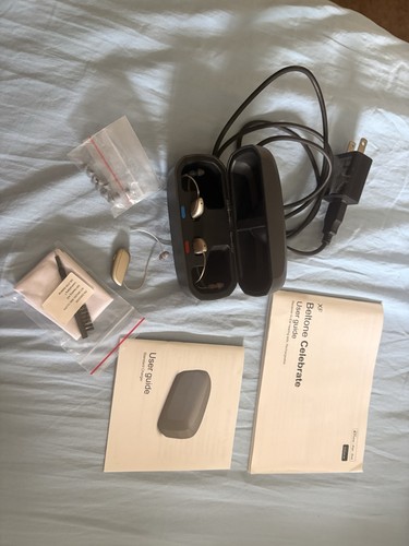 Beltone Celebrate RIC Rechargeable Hearing Aids Beige w/ Charging Case Manuals