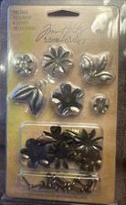 Tim Holtz idea-ology Metal Foliage Adornments, Scrapbooking, Crafting