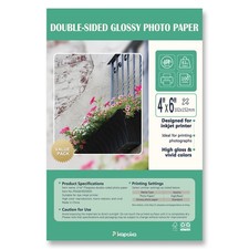 100 Sheets 4x6 Double Sided Glossy Photo Paper, 61lb, Thick, Inkjet, Card