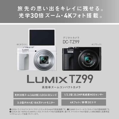 Panasonic LUMIX Compact Digital Camera DC-TZ99-K Black Japan
