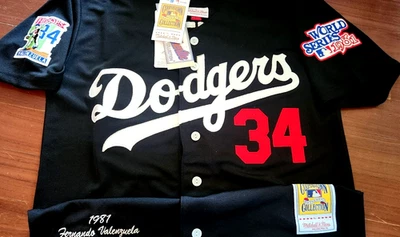 COOPERSTOWN NEW WS LA Dodgers #34 Fernando Valenzuela Throwback World Series STITCHED Jersey