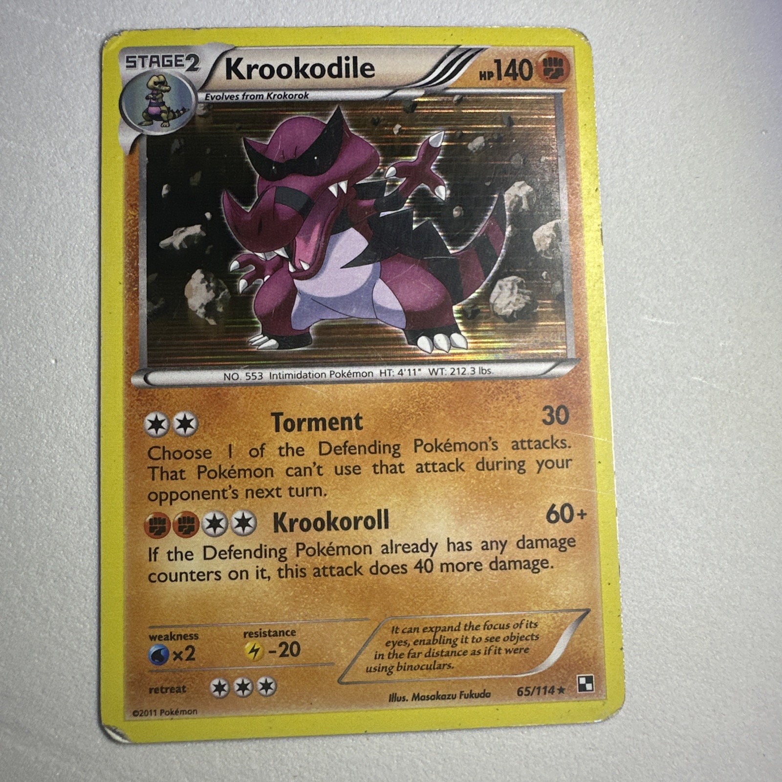 Krookodile 65/114 Black & White Holo