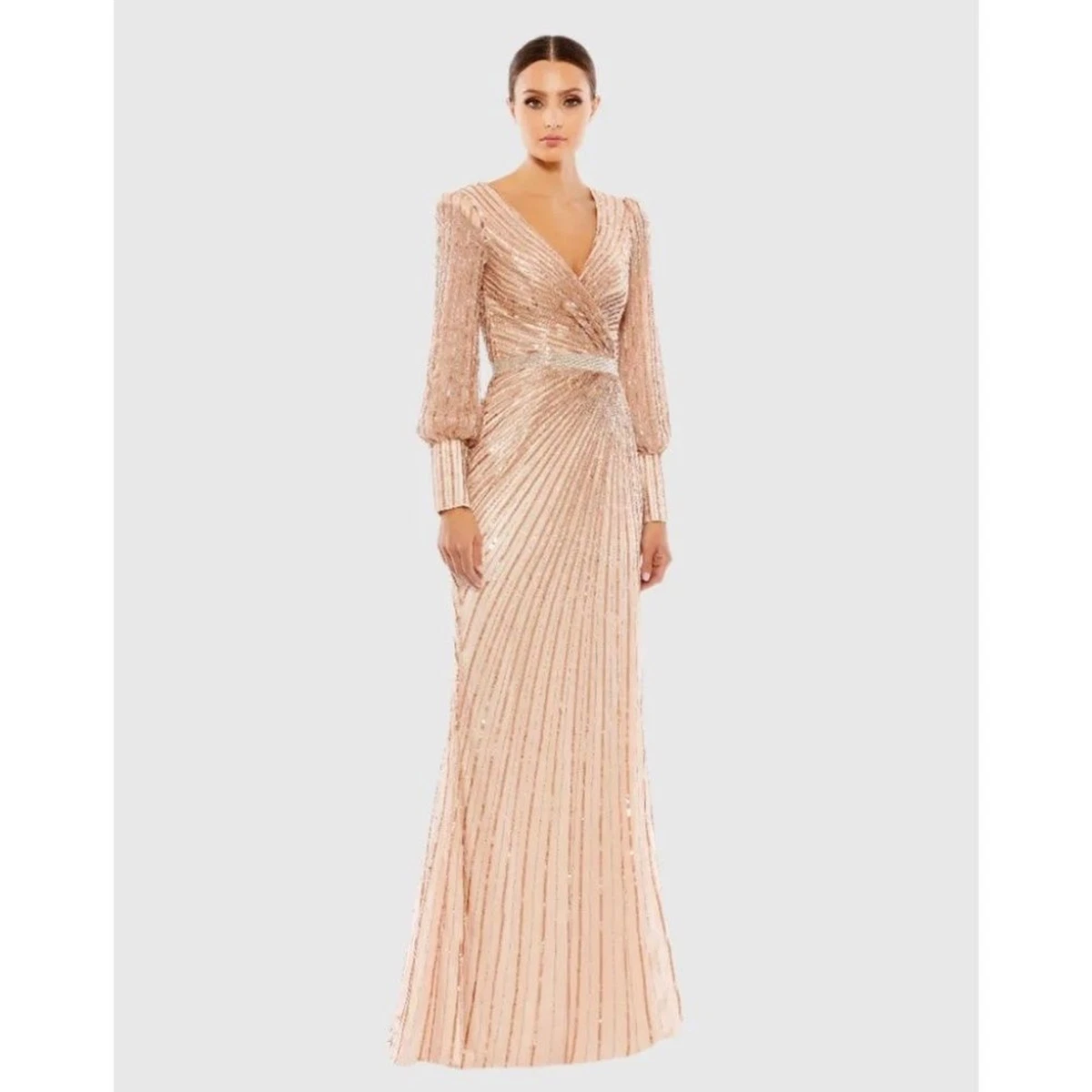 Vestido Cruzado De Lentejuelas De Tirantes Con Escote En Pico Y En La