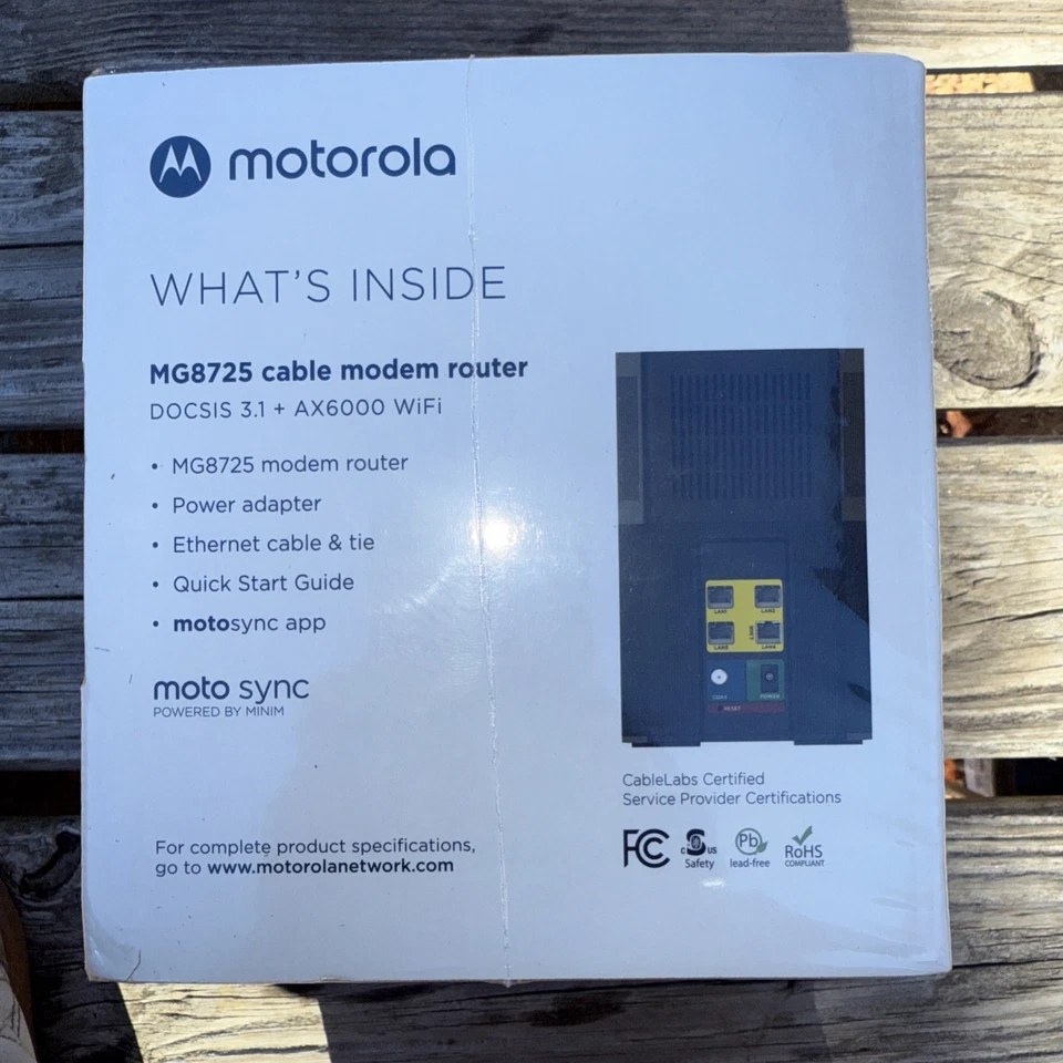 Used Motorola MG8725 DOCSIS 3.1 Multi-Gig Cable Modem & WiFi 6 AX6000 Router - Image 4 of 4