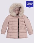 RRP €300 PEUTEREY Kids Down Quilted Jacket 5Y Beige Fox Fur Trim Hooded