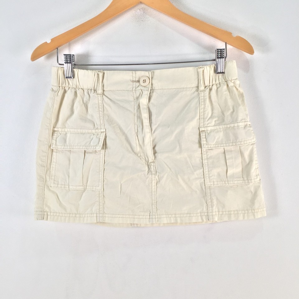 Glassons skirt womens 8 mini beige cotton 123641