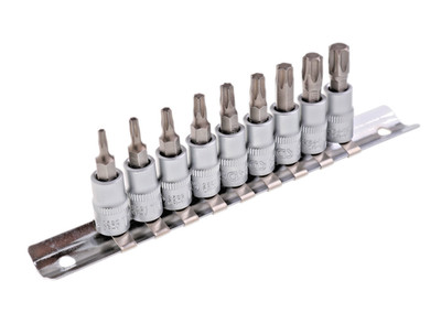 BGS T-Profil Nüsse Bit-Einsätze Satz T10 bis T50 Bitsatz 1/4'' für Torx-Schrauben
