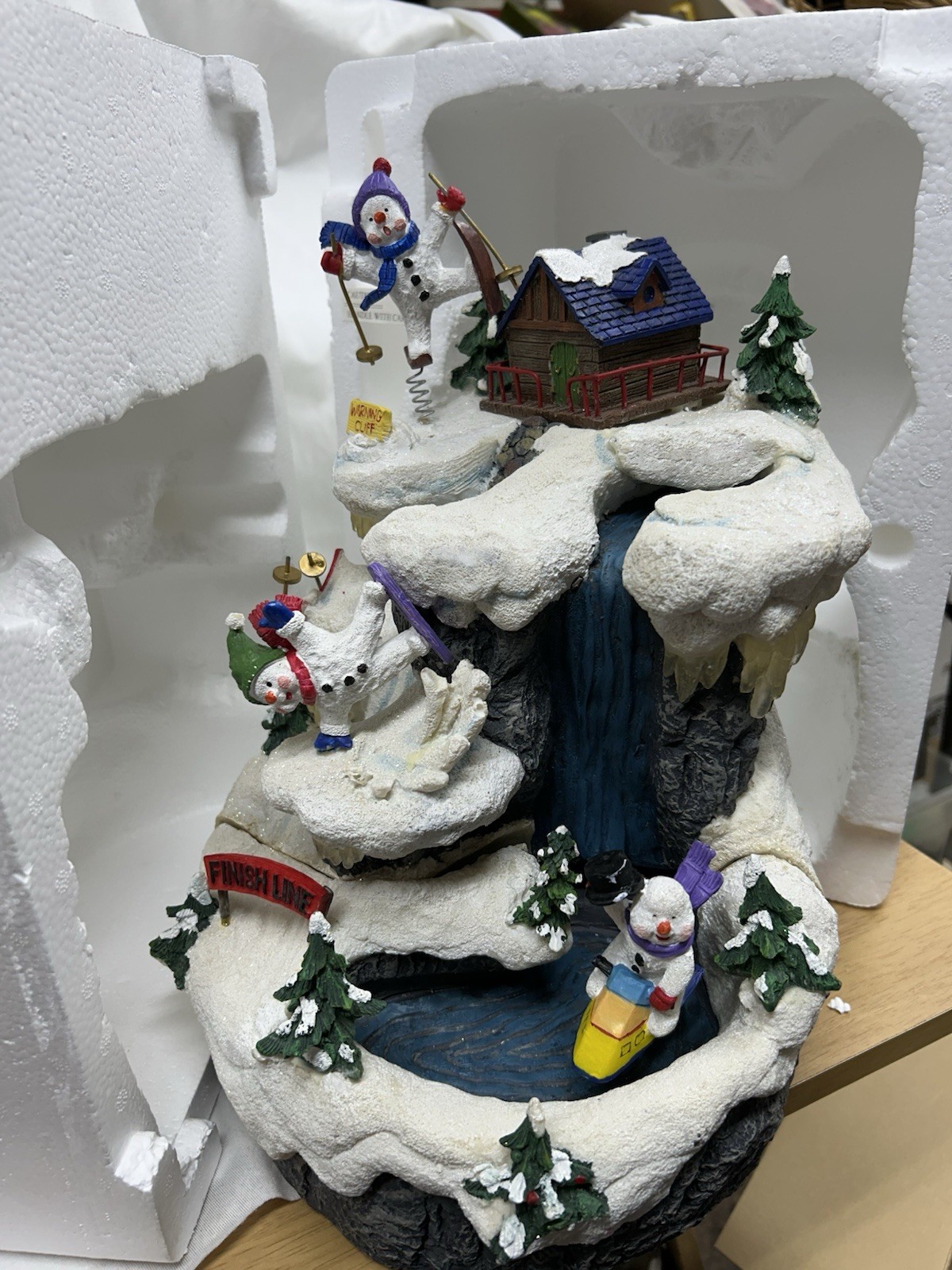 Home for The Holidays Decorative Water Fountain with LED Lights Works