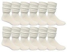 Yacht  Smith 12 Pairs Men's Cotton Extra Heavy Slouch Socks, Boot Sock, 10-13 