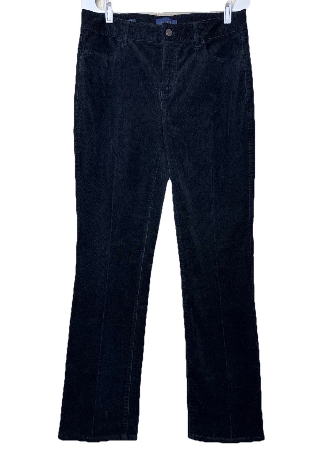 Talbots Womens Sz 8 Heritage Corduroy Jeans Pants Black Mid Rise Straight Leg