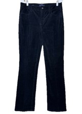 Talbots Womens Sz 8 Heritage Corduroy Jeans Pants Black Mid Rise Straight Leg