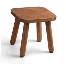 Solid Wood Step Stool 9.3" - 300lbs Capacity Plant Stand Indoor, Smal Walnut