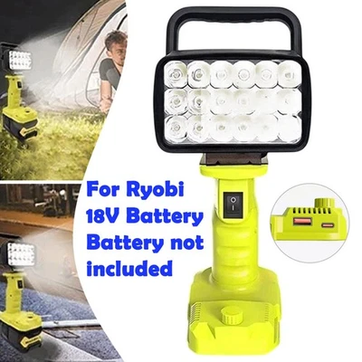 For RYOBI 18V P108 LED Work Light Portable Camping Lamp Outdoor Spotlight Torch