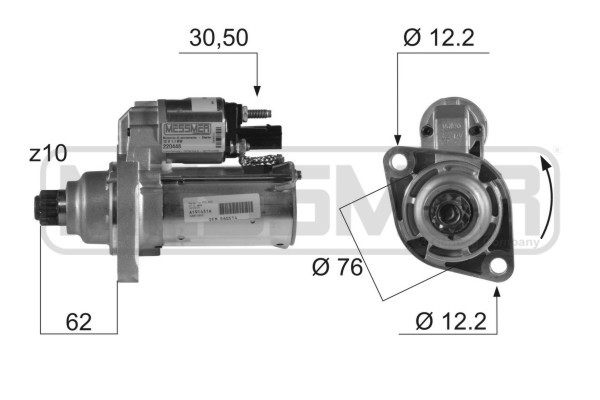 Messmer Starter 1.1 KW Passend FüR VW Golf V 1.6 1.9 TDI 2.0 GTI Audi A3 220448A-image