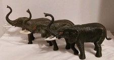 Lot Of 3 Elephants Rubber / Plastic Figurine By TM 1987/1998/1998