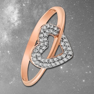 Balia Damen Ring aus 333 Rosegold Herz mit Zirkonia Gr.56 BGR019R56