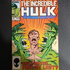 Marvel Comics The Incredible Hulk #315 Bruce Banner Free At Last?