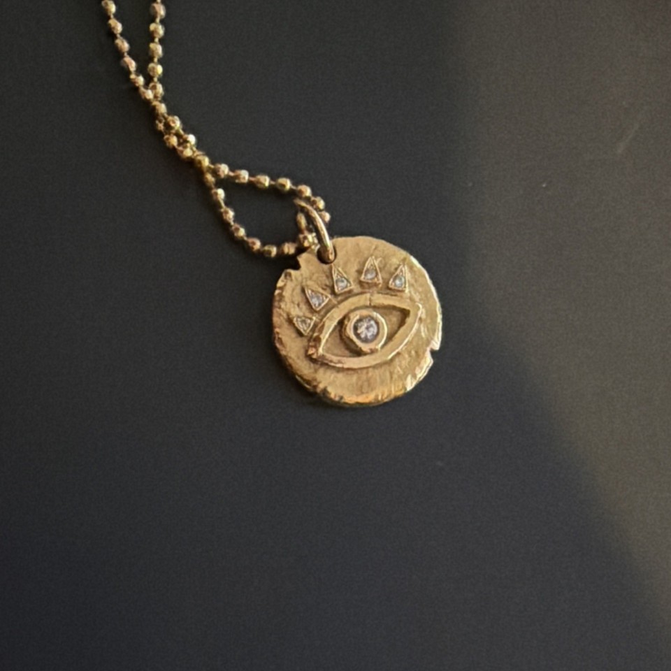 Logan Hollowell 18k Rose Gold Petite Eye Of Protection Necklace 18 ...