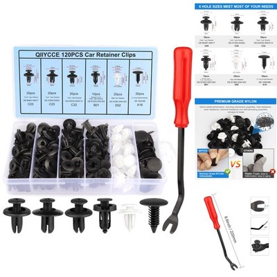 120PCS Universal Car Clips & Plastic Rivets - Durable Nylon for Auto Repairs