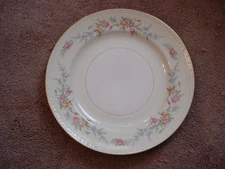 Homer Laughlin eggshell georgian pink flowers 9" dinner plate