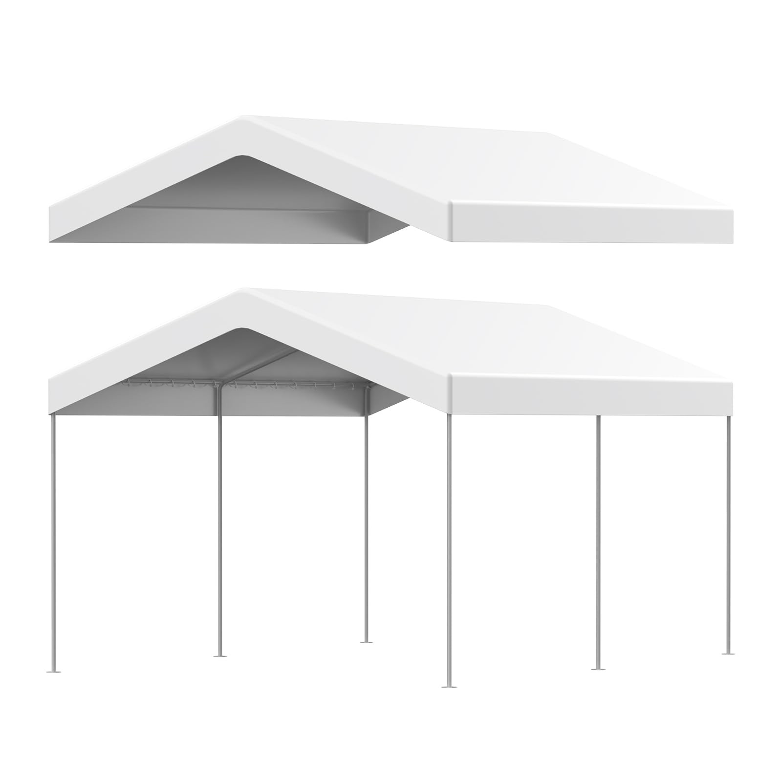 Replacement Cover For Carport, Heavy Duty 10x20, White