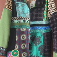 Desiqual Damen Mantel Gr. 40 Patchwork mehrfa...