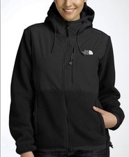 The North Face Women  s Denali Black Fleece Jacket with Hood - size large