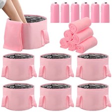 FillTouch 12 Pcs 15L Foldable Foot Soaking Tub Kit Portable Foot Bath Tub Pink