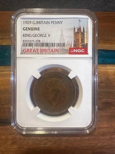 🇬🇧 1929 Great Britain Penny -King George V-NGC GENUINE -NGC Cert