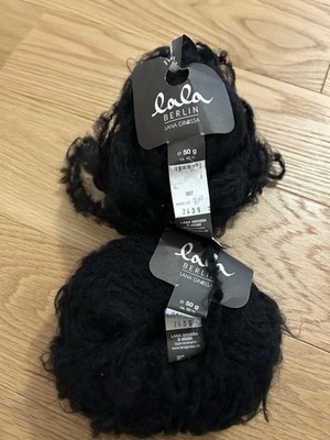 Lana Grossa Hairy Lala Berlin 2 Balls Black Yarn 007