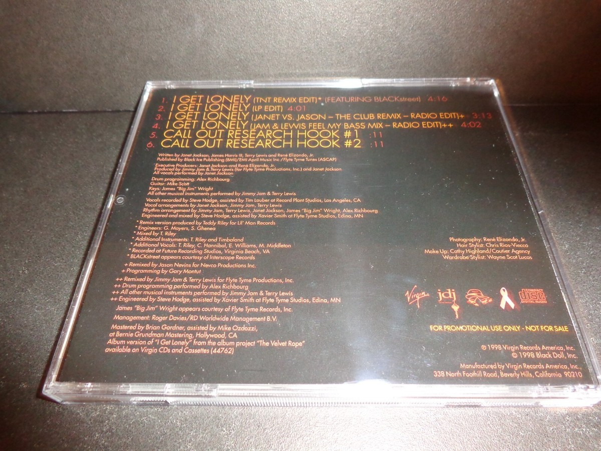 I GET LONELY by JANET JACKSON-Rare Collectible PROMOTIONAL CD with