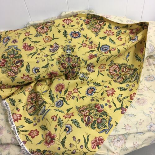 5th Ave Covington Fabric Yellow Floral Decorator Jacobbean 55" x 20 Yards New
