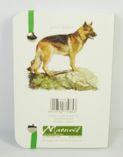 MacNeil Deutscher Schäferhund kleines Notizbuch, Hunde Schreibblock mit Gurt Elsässer NEU - Bild 2 von 2