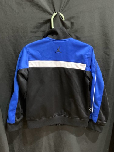 Boy's Nike Air Jordan Retro 1 Track Jacket Full Zip Black Blue Size 4T 4 Toddler - Picture 2 of 4