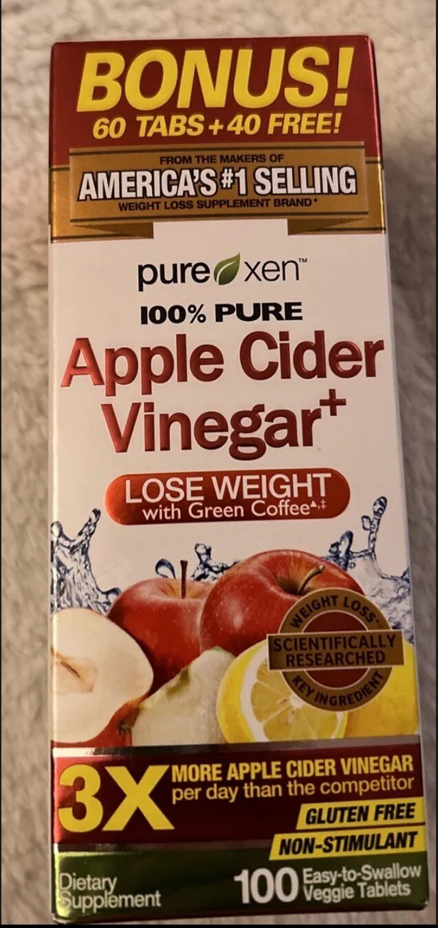 Purely Xen Inspired Apple Cider Vinegar Pills Weight Loss 100 ct Exp