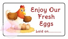 Egg Box Stickers Labels Chicken Hen Laid Rectangle Fresh Farm Free Range Carton
