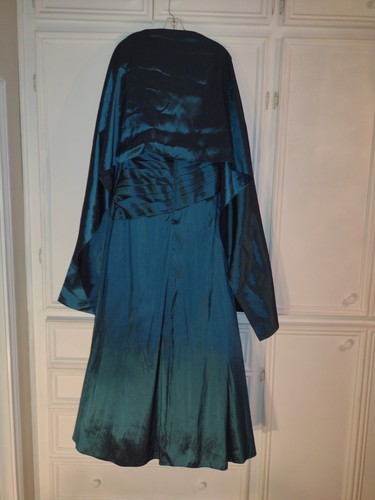 Jade Couture Emerald Green Jeweled Gown Formal Dress Mother Bride w Shawl S 12 - Picture 5 of 11