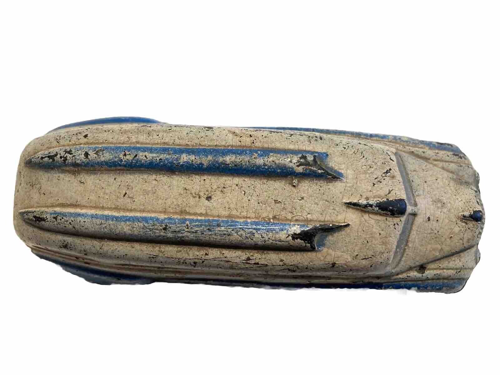 Vintage The Sun Rubber Co Bus Toy Car Made in USA Blue White