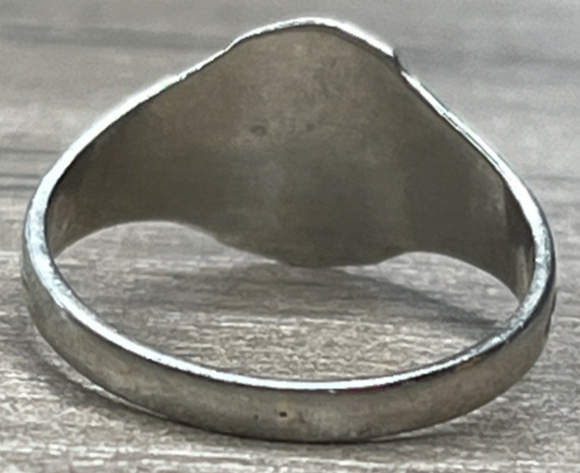 Antique c1910s 10k Solid White Gold Monogrammed D… - image 4