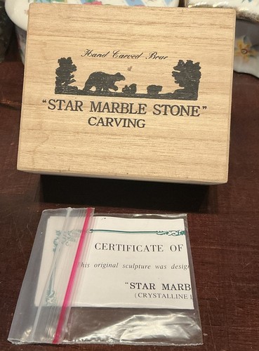 Star Marble Stone Carving, Mom And 2 Cubs - Picture 2 of 4