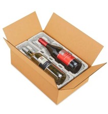 Wine Shipping Box for 2 Bottles Biodegradable Recycled Protective Tray