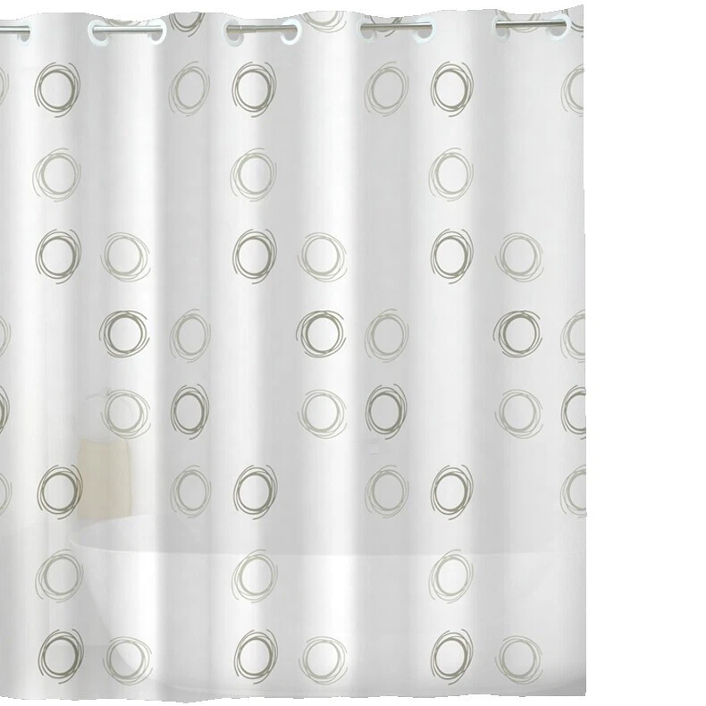 Circles White Shower Curtains