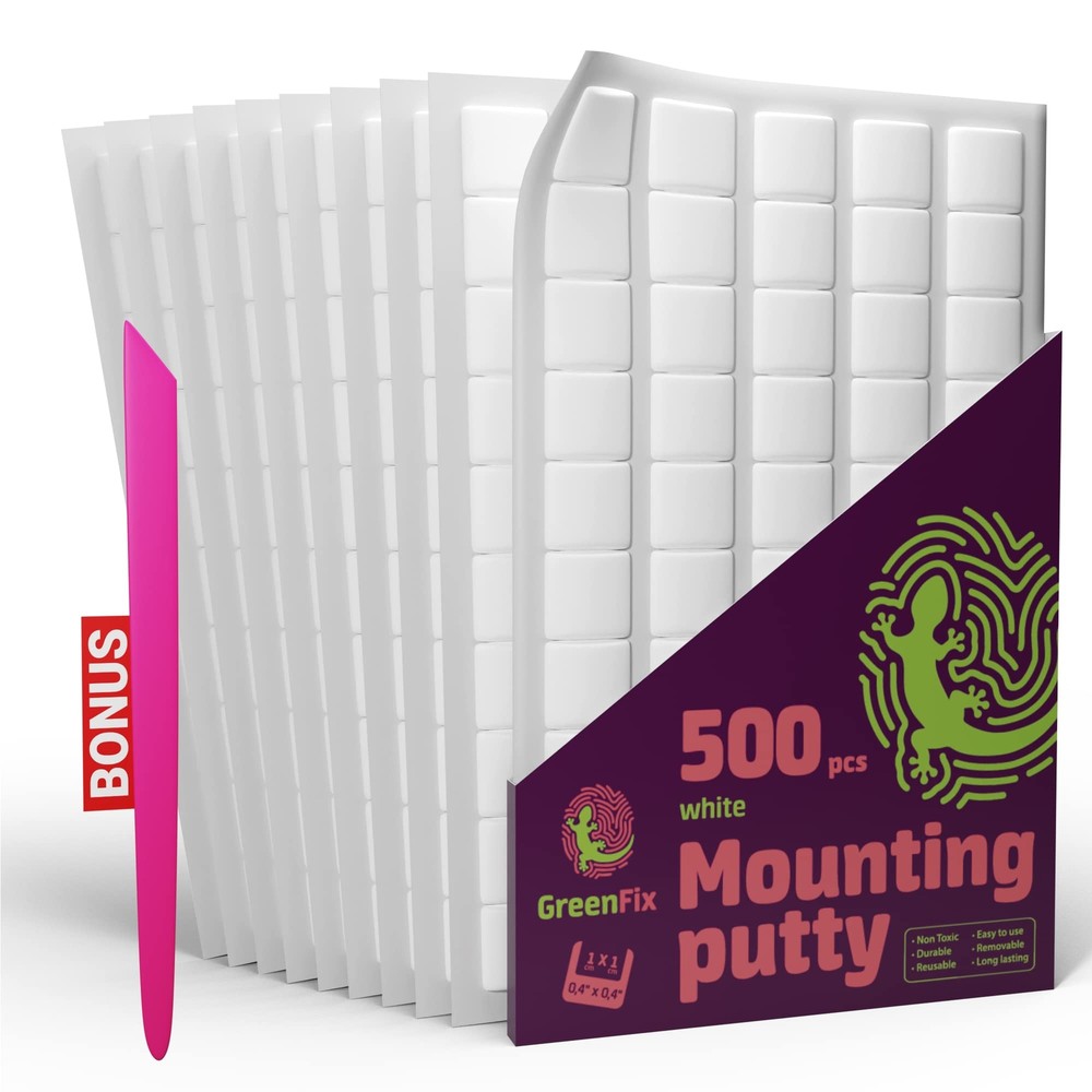 Sticky Mounting Putty 500PCs - White Sticky Tack for Wall Hanging - Poster Pu...