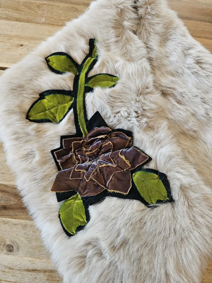 Nordstrom Estola de Piel Sintética Talla Única Vacaciones Forrada de Satén Glamour Corbata Envoltura Terciopelo Italia Foto 3 de 4