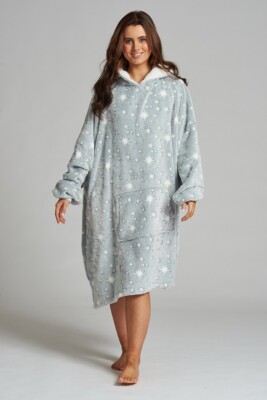 Loungeable Sparkle Stars Luxury Fleece Oversized Snuggle Hoody
