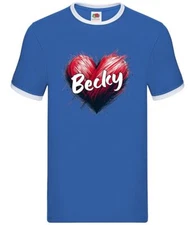 Love Heart Becky - Mens Ringer - Singer Lyrics Fan Tour Love Concert